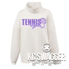 BSHS GIRLS TENNIS CREAM OVERSIZED PENNANT MOCKNECK FLEECE