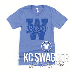 WLE BEARS HEATHER CO BLUE BELLA CANVAS TEE