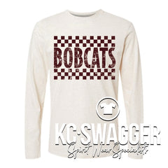 WBE BOBCATS NATURAL LONG SLEEVE BELLA CANVAS TEE
