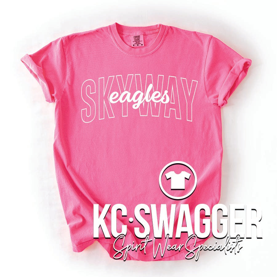 SKYWAY EAGLES NEON PINK COMFORT COLORS TEE