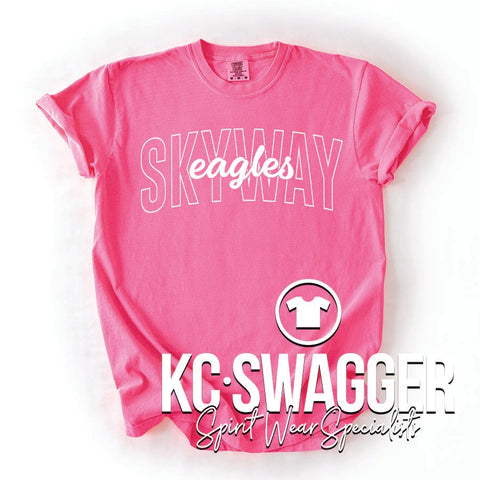 SKYWAY EAGLES NEON PINK COMFORT COLORS TEE