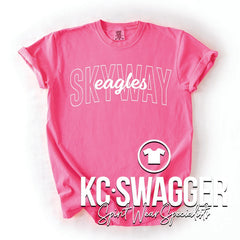 SKYWAY EAGLES NEON PINK COMFORT COLORS TEE