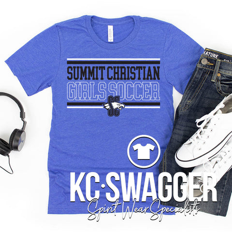 SCA GIRLS SOCCER HEATHER ROYAL BELLA CANVAS TEE (YOUTH SIZES AVAILABLE)