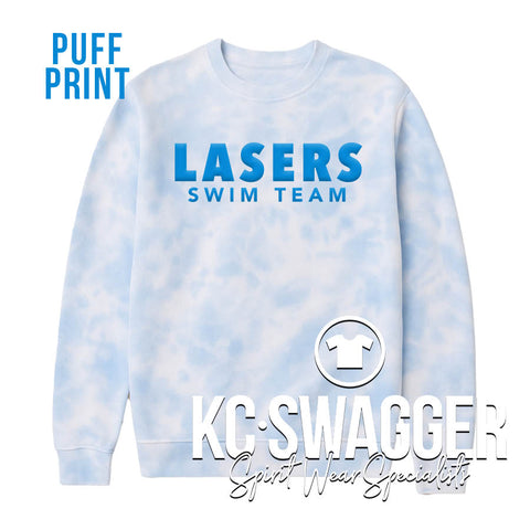 LAKEWOOD LASERS SKY TIE DYE ENZA FLEECE UNISEX SWEATSHIRT