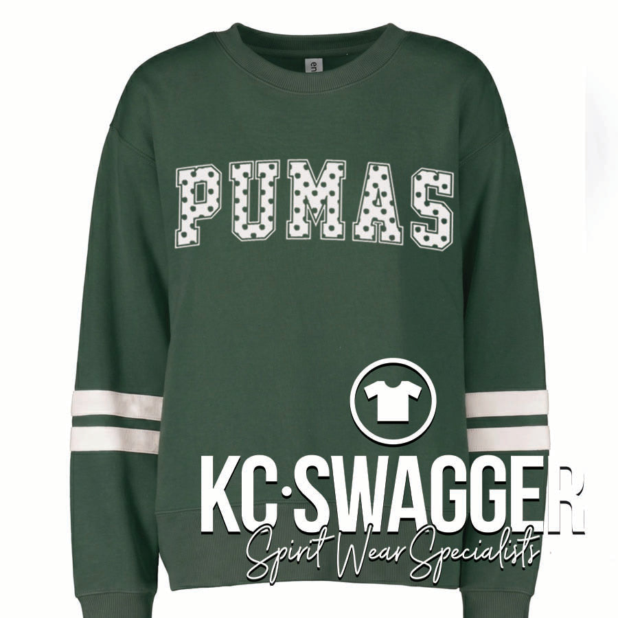 SPE PUMAS DARK GREEN ENZA LADIES BOXY CREWNECK SWEATSHIRT