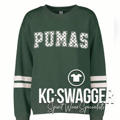SPE PUMAS DARK GREEN ENZA LADIES BOXY CREWNECK SWEATSHIRT