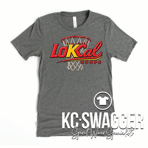 LOKCAL HOOPS DEEP HEATHER BELLA CANVAS TEE