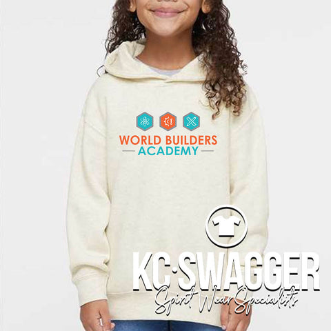 WORLD BUILDERS ACADEMY HEATHER OATMEAL LAT ELEVATED FLEECE HOODIE