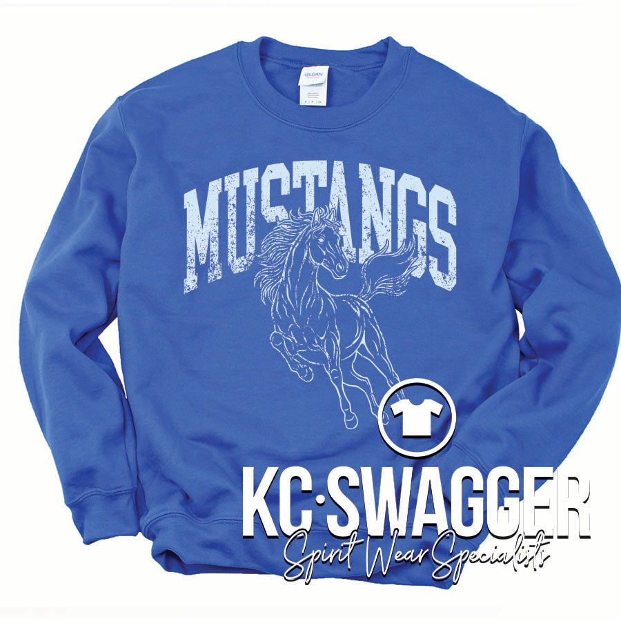 PBE MUSTANGS ROYAL PORT AND CO SWEATSHIRT