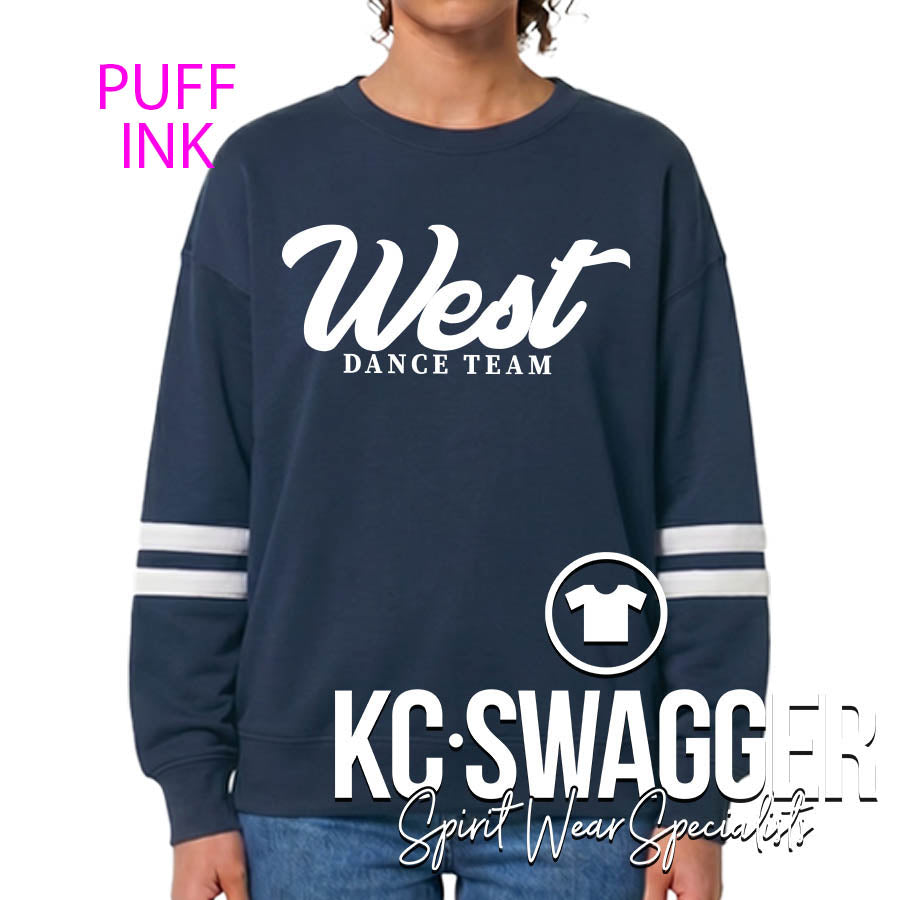 LSWDT NAVY VARSITY LADIES BOXY CREW SWEATSHIRT