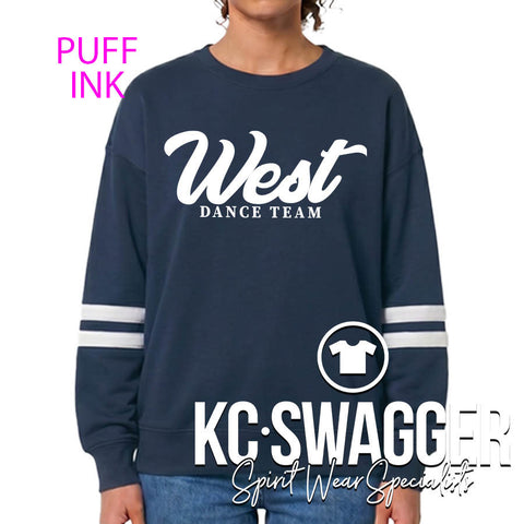 LSWDT NAVY VARSITY LADIES BOXY CREW SWEATSHIRT