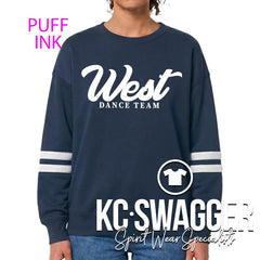 LSWDT NAVY VARSITY LADIES BOXY CREW SWEATSHIRT