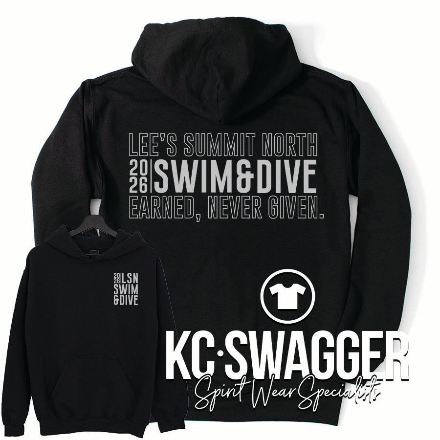 LSN BOYS SWIM AND DIVE BLACK PORT AND CO HOODIE
