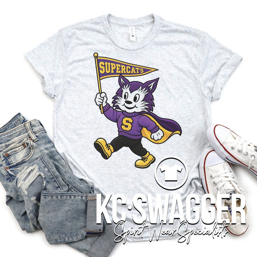 JLE SUPERCATS ASH NEXT LEVEL TRIBLEND TEE