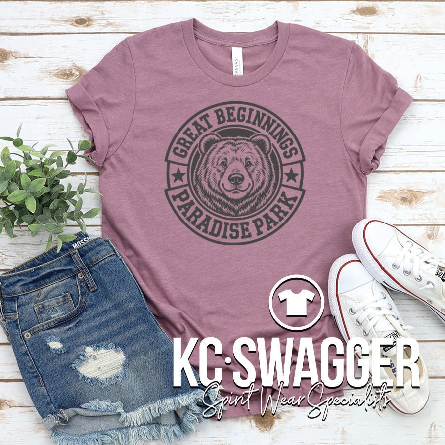 GREAT BEGINNINGS PARADISE PARK HEATHER MAGENTA BELLA CANVAS TEE