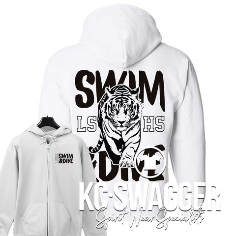 LSHS GIRLS SWIM AND DIVE WHITE FULL ZIP GILDAN HOODIE