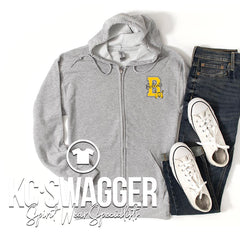 BBE BOBCATS SPORT GRAY GILDAN FULL ZIP HOODIE