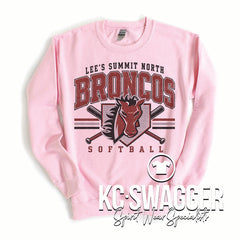 LSN SOFTBALL LIGHT PINK GILDAN SWEATSHIRT