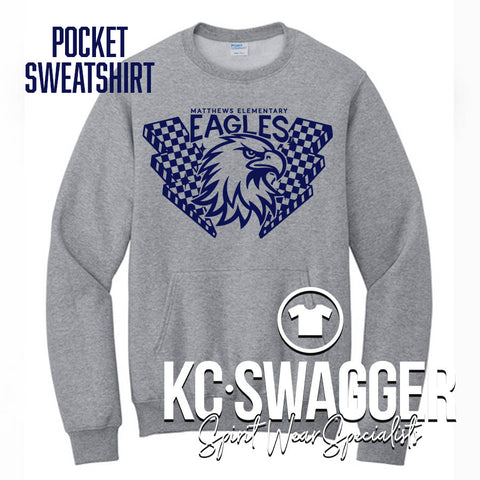 GVME EAGLES GRAY PORT AND CO POCKET SWEATSHIRT (ADULT ONLY)