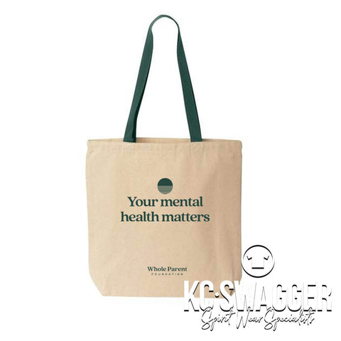 WHOLE PARENT FOUNDATION NATURAL TOTE WITH FOREST HANDLES