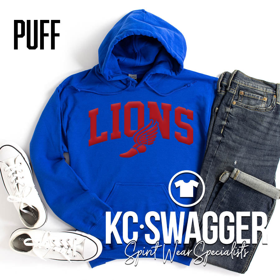 KC EAST LIONS ROYAL GILDAN HOODIE