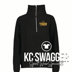PLMS VOLLEYBALL BLACK ENZA GIRLS AND LADIES HALF ZIP FLEECE