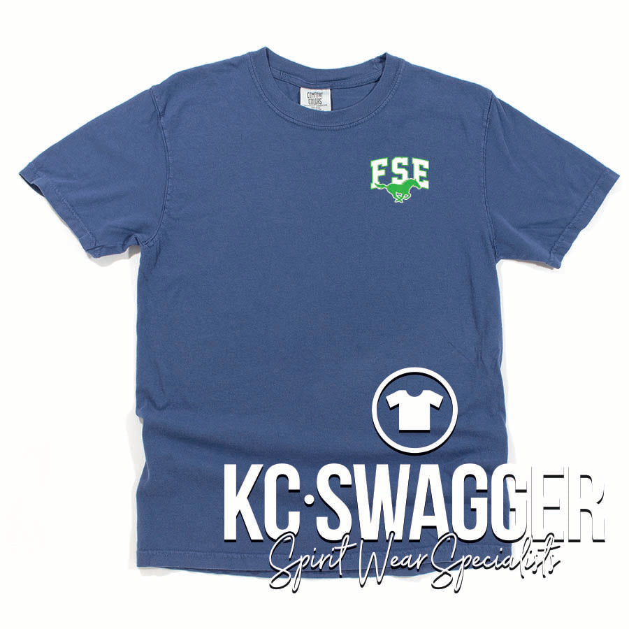 FSE MUSTANGS CHINA BLUE COMFORT COLORS TEE