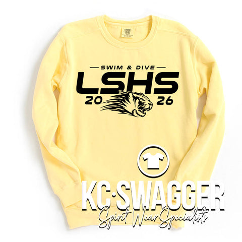 LSHS BOYS SWIM AND DIVE BUTTER COMFORT COLORS SWEATSHIRT