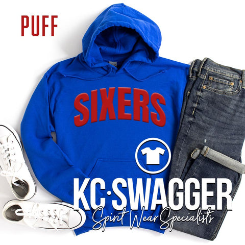 SIXERS BASKETBALL ROYAL GILDAN HOODIE