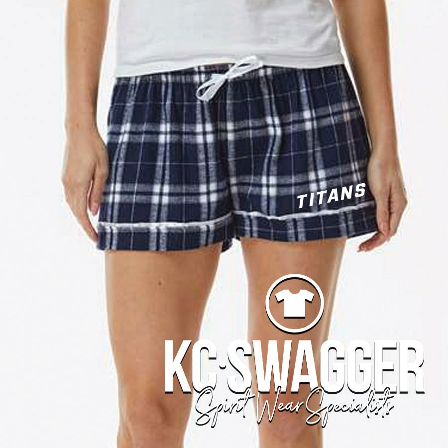 LSW SOFTBALL NAVY LADIES FLANNEL BOXERCRAFT SHORTS
