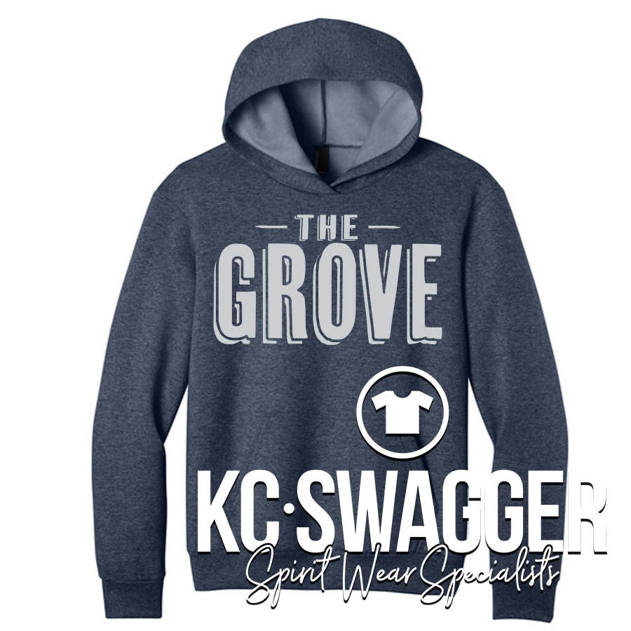 HGE HAWKS HEATHER NAVY PORT AND CO EASY FLEECE HOODIE