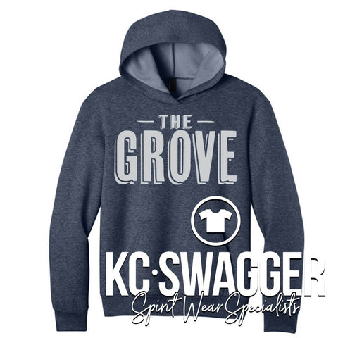 HGE HAWKS HEATHER NAVY PORT AND CO EASY FLEECE HOODIE