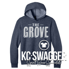 HGE HAWKS HEATHER NAVY PORT AND CO EASY FLEECE HOODIE