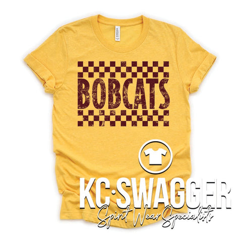 WBE BOBCATS HEATHER YELLOW GOLD BELLA CANVAS TEE