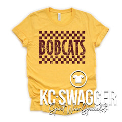 WBE BOBCATS HEATHER YELLOW GOLD BELLA CANVAS TEE