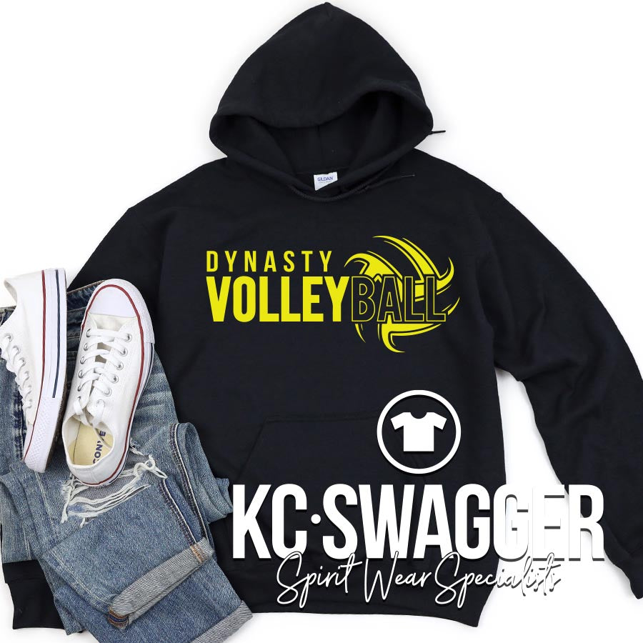 DYNASTY VOLLEYBALL BLACK GILDAN HOODIE – KC Swagger