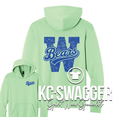 WLE BEARS SPEARMINT PORT AND CO EASY FLEECE HOODIE