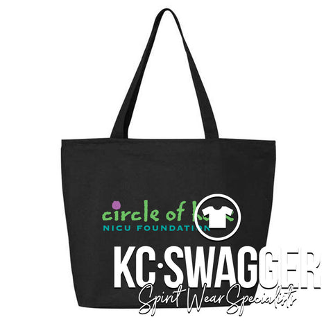 CIRCLE OF HOPE ZIPPERED TOTE BAG