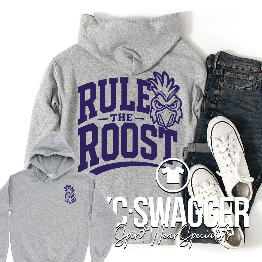 PH ROOSTERS ATHLETIC HEATHER PORT AND CO EASY FLEECE HOODIE
