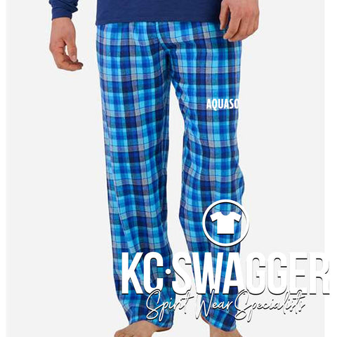 AQUASOX BASEBALL BLUE HARMONY PLAID BOXERCRAFT FLANNEL PANTS (adult only)