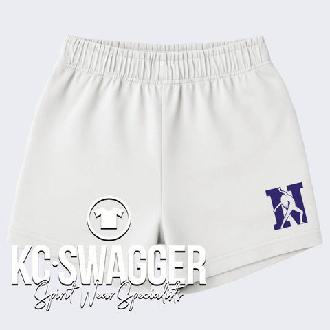 NKC PURPLE DIAMONDS BLEACHED LINEN ENZA LADIES FLEECE SHORTS