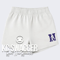 NKC PURPLE DIAMONDS BLEACHED LINEN ENZA LADIES FLEECE SHORTS