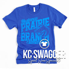 PBE MUSTANGS ROYAL BLUE BELLA CANVAS TEE