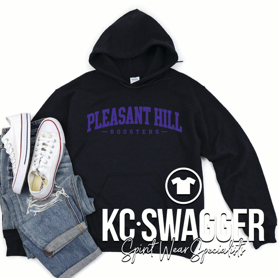 PH ROOSTERS BLACK PORT AND CO EASY FLEECE HOODIE
