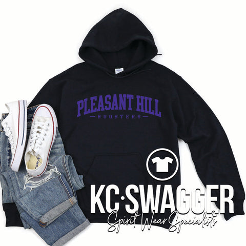 PH ROOSTERS BLACK PORT AND CO EASY FLEECE HOODIE