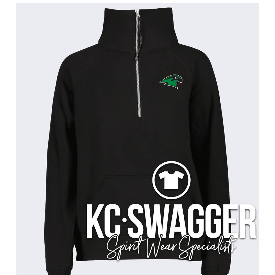 SHS ORCHESTRA BLACK ENZA LADIES BOXY HALF ZIP FLEECE