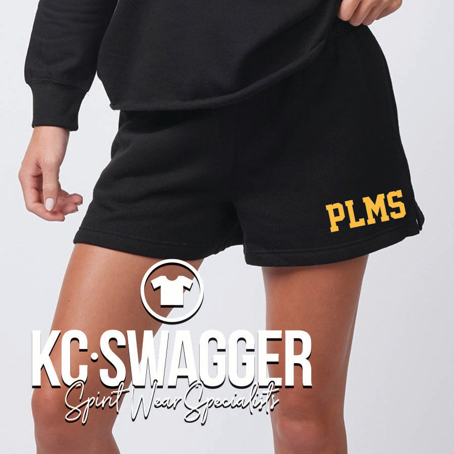 PLMS VOLLEYBALL BLACK ENZA LADIES FLEECE SHORTS (ADULT SIZES ONLY)