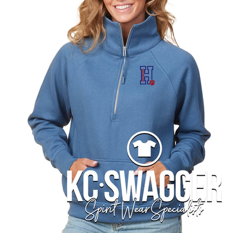 HES HUSKIES STELLAR BLUE HALF ZIP FLEECE (ADULT ONLY)