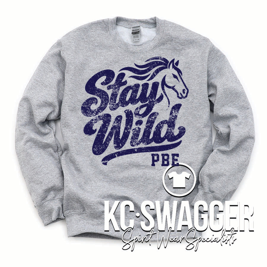 PBE MUSTANGS ATHLETIC HEATHER PORT AND CO SWEATSHIRT