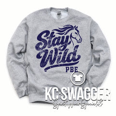 PBE MUSTANGS ATHLETIC HEATHER PORT AND CO SWEATSHIRT
